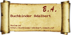 Buchbinder Adalbert névjegykártya